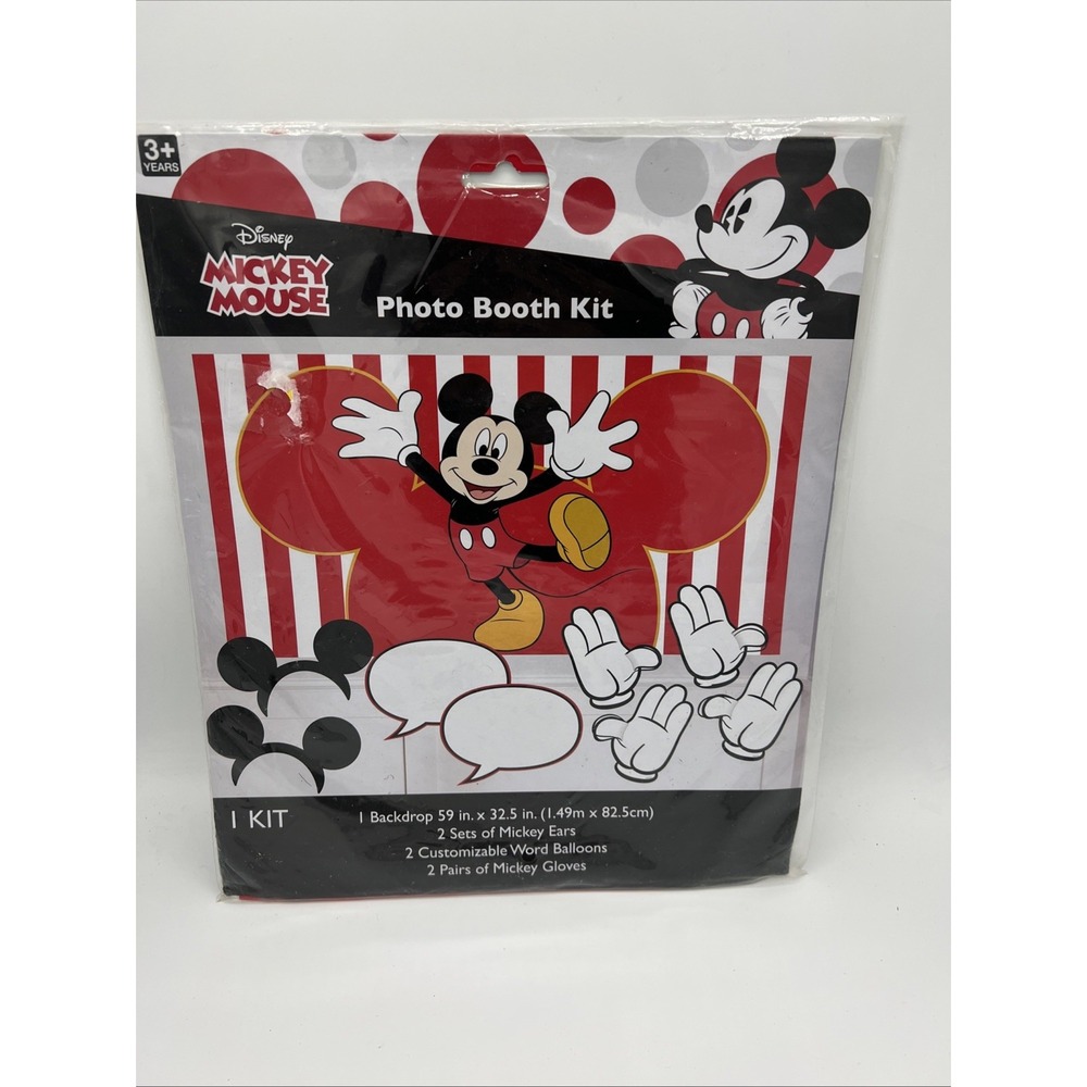 Disney Mickey Mouse Photo Booth Kit – 7-Piece Party Props Set (New & Sealed)